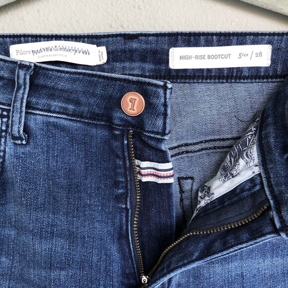 Anthropologie Pilcro High Rise Bootcut Jeans Womens 28 Button Hem Boho Western - Picture 6 of 15